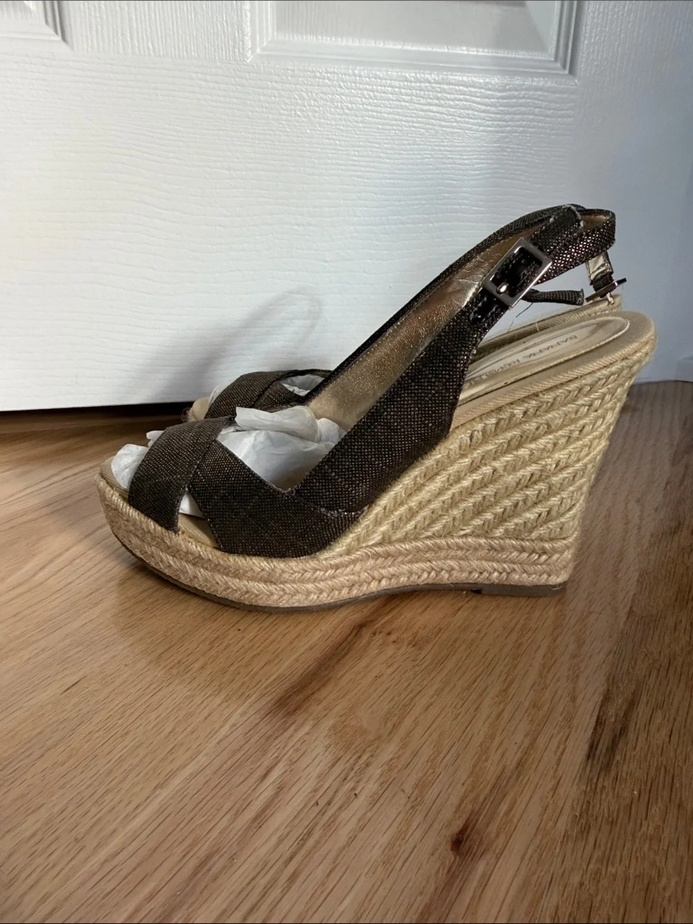Banana Republic Dark Brown Espadrille Wedge Slingbacks
